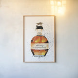 Whiskey is My Spirit Animal by Mercedes Lopez Charro. shown as a paper print in a natural frame. Available as a archival giclee rolled canvas, fine art paper, or poster print. SKU 66451h.