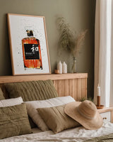 Whisky Business by Mercedes Lopez Charro. shown as a paper print in a natural frame. Available as a archival giclee rolled canvas, fine art paper, or poster print. SKU 66452h.