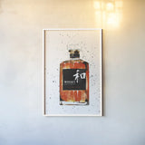 Whisky Business by Mercedes Lopez Charro. shown as a paper print in a white frame. Available as a archival giclee rolled canvas, fine art paper, or poster print. SKU 66452h.