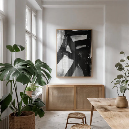 Winter in Paris I by Mercedes Lopez Charro. shown as a print in a natural wood frame in a dining room. Available as a archival giclee rolled canvas, fine art paper, or poster print. SKU 68669h.