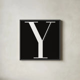 Y is for You by Mercedes Lopez Charro. Shown in a sleek black glass frame for a contemporary gallery look. Available as an archival giclee rolled canvas, fine art paper, or poster print. SKU 64144a.