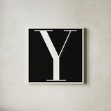 Y is for You by Mercedes Lopez Charro. Shown in a crisp white glass frame for a clean and minimalist style. Available as an archival giclee rolled canvas, fine art paper, or poster print. SKU 64144a.