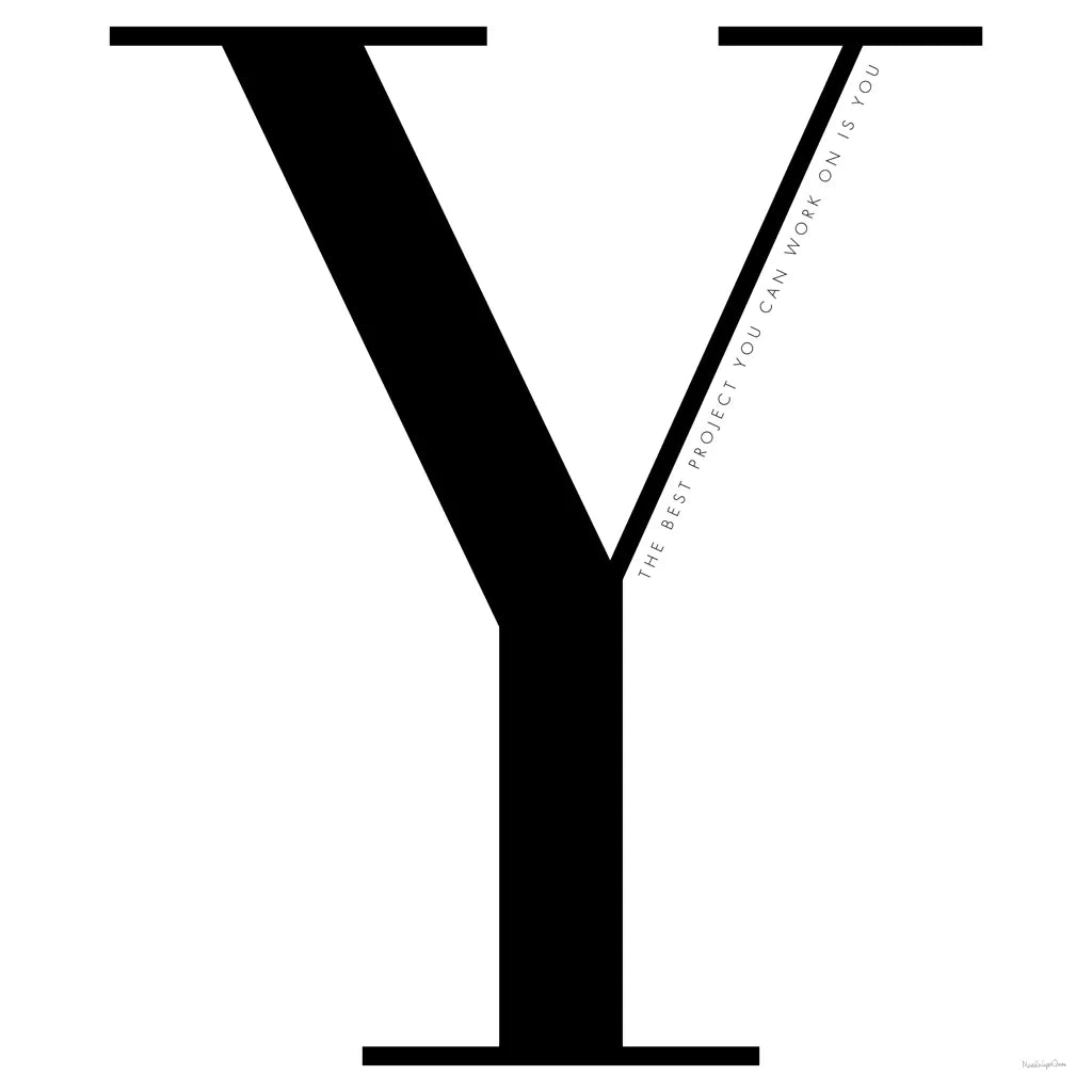 Y is for You on White by Mercedes Lopez Charro. SKU 64151a. Archival Giclee Fine art print for wall decor.