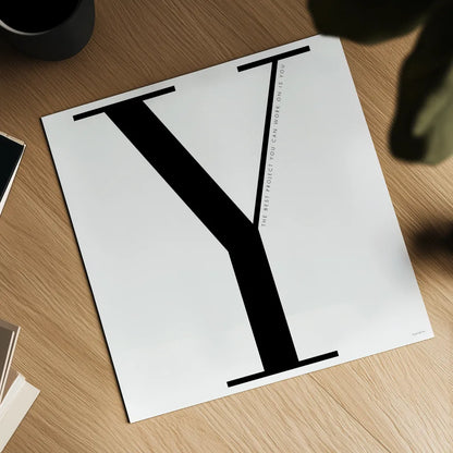 Y is for You on White by Mercedes Lopez Charro. Shown as a detailed flat fine art print, highlighting archival giclee quality. Available as an archival giclee rolled canvas, fine art paper, or poster print. SKU 64151a.