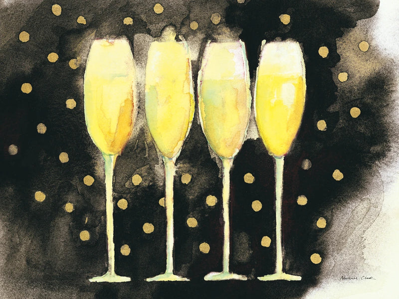Bubbly Fun Black and Gold by Michael Clark