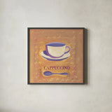 Cappaccino by Michael Clark. Shown in a sleek black glass frame for a contemporary gallery look. Available as an archival giclee rolled canvas, fine art paper, or poster print. SKU 27435a.