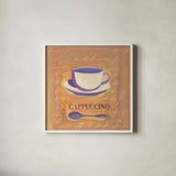 Cappaccino by Michael Clark. Shown in a crisp white glass frame for a clean and minimalist style. Available as an archival giclee rolled canvas, fine art paper, or poster print. SKU 27435a.