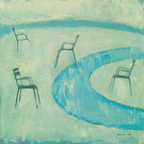 Chairs II by Michael Clark. SKU 27491a. Archival Giclee Fine art print for wall decor.