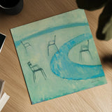 Chairs II by Michael Clark. Shown as a detailed flat fine art print, highlighting archival giclee quality. Available as an archival giclee rolled canvas, fine art paper, or poster print. SKU 27491a.