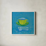 Darjeeling by Michael Clark. Shown in a crisp white glass frame for a clean and minimalist style. Available as an archival giclee rolled canvas, fine art paper, or poster print. SKU 8767a.