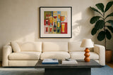 Drink Me by Michael Clark. Displayed in a glass frame with matte in a clean modern living room. Available as an archival giclee rolled canvas, fine art paper, or poster print. SKU 27481a.