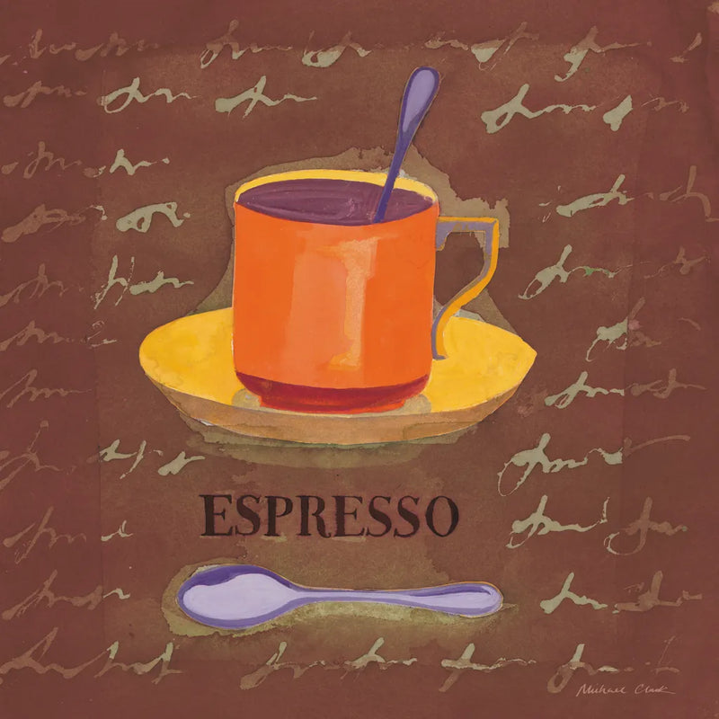 Espresso by Michael Clark. SKU 27436a. Archival Giclee Fine art print for wall decor.
