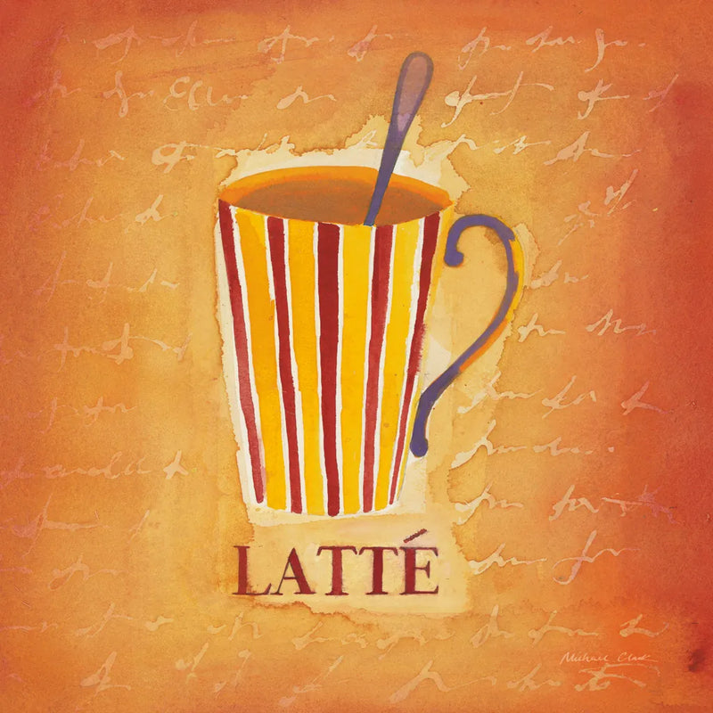 Latte by Michael Clark. SKU 27440a. Archival Giclee Fine art print for wall decor.