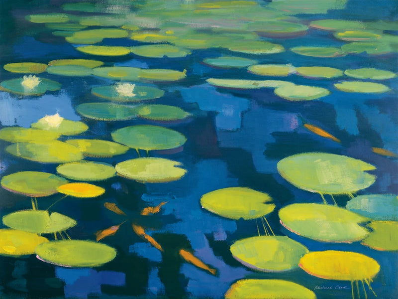 Lily Pond with Koi by Michael Clark