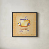 Mocha by Michael Clark. Shown in a sleek black glass frame for a contemporary gallery look. Available as an archival giclee rolled canvas, fine art paper, or poster print. SKU 27437a.