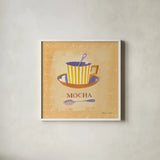 Mocha by Michael Clark. Shown in a crisp white glass frame for a clean and minimalist style. Available as an archival giclee rolled canvas, fine art paper, or poster print. SKU 27437a.