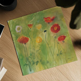 Poppies in Light Breeze by Michael Clark. Shown as a detailed flat fine art print, highlighting archival giclee quality. Available as an archival giclee rolled canvas, fine art paper, or poster print. SKU 8730a.