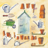 Potting Shed by Michael Clark. SKU 27489a. Archival Giclee Fine art print for wall decor.