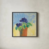 Purple Violet by Michael Clark. Shown in a sleek black glass frame for a contemporary gallery look. Available as an archival giclee rolled canvas, fine art paper, or poster print. SKU 8725a.