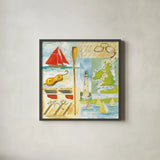 Sailmakers by Michael Clark. Shown in a sleek black glass frame for a contemporary gallery look. Available as an archival giclee rolled canvas, fine art paper, or poster print. SKU 27478a.