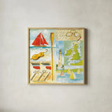 Sailmakers by Michael Clark. Shown in a natural wood glass frame for a timeless modern aesthetic. Available as an archival giclee rolled canvas, fine art paper, or poster print. SKU 27478a.
