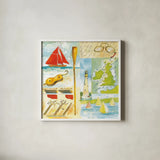 Sailmakers by Michael Clark. Shown in a crisp white glass frame for a clean and minimalist style. Available as an archival giclee rolled canvas, fine art paper, or poster print. SKU 27478a.