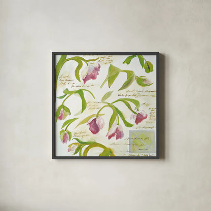 Tulips by Michael Clark. Shown in a sleek black glass frame for a contemporary gallery look. Available as an archival giclee rolled canvas, fine art paper, or poster print. SKU 27458a.