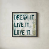 American Dream II by Michael Mullan. Shown in a sleek black glass frame for a contemporary gallery look. Available as an archival giclee rolled canvas, fine art paper, or poster print. SKU 5306a.