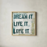 American Dream II by Michael Mullan. Shown in a natural wood glass frame for a timeless modern aesthetic. Available as an archival giclee rolled canvas, fine art paper, or poster print. SKU 5306a.