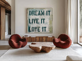 American Dream II by Michael Mullan. Shown as extra-large giant wall art in a modern living room. Available as an archival giclee rolled canvas, fine art paper, or poster print. SKU 5306a.
