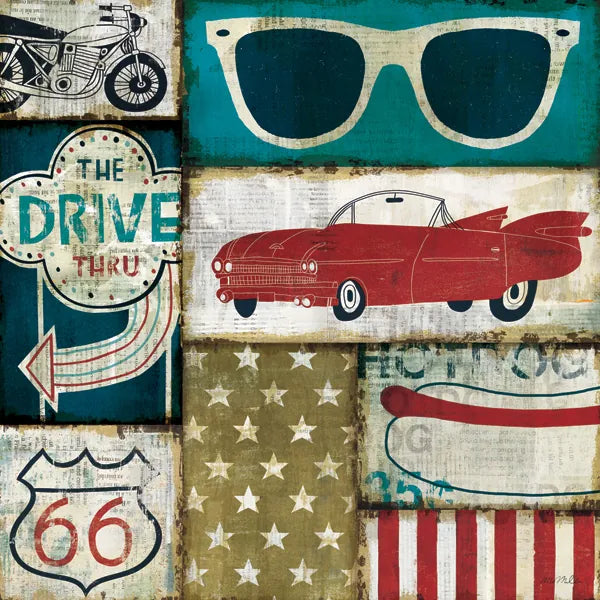 American Pop II by Michael Mullan. SKU 2701a. Archival Giclee Fine art print for wall decor.