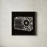 Analog Jungle Radio by Michael Mullan. Shown in a sleek black glass frame for a contemporary gallery look. Available as an archival giclee rolled canvas, fine art paper, or poster print. SKU 12378a.