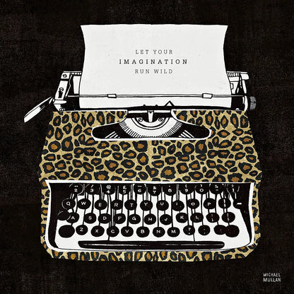 Analog Jungle Typewriter by Michael Mullan. SKU 12375a. Archival Giclee Fine art print for wall decor.