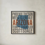 Arizona Chandler by Michael Mullan. Shown in a sleek black glass frame for a contemporary gallery look. Available as an archival giclee rolled canvas, fine art paper, or poster print. SKU 21105a.