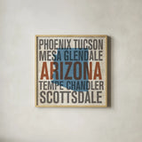 Arizona Chandler by Michael Mullan. Shown in a natural wood glass frame for a timeless modern aesthetic. Available as an archival giclee rolled canvas, fine art paper, or poster print. SKU 21105a.