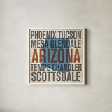 Arizona Chandler by Michael Mullan. Shown in a crisp white glass frame for a clean and minimalist style. Available as an archival giclee rolled canvas, fine art paper, or poster print. SKU 21105a.