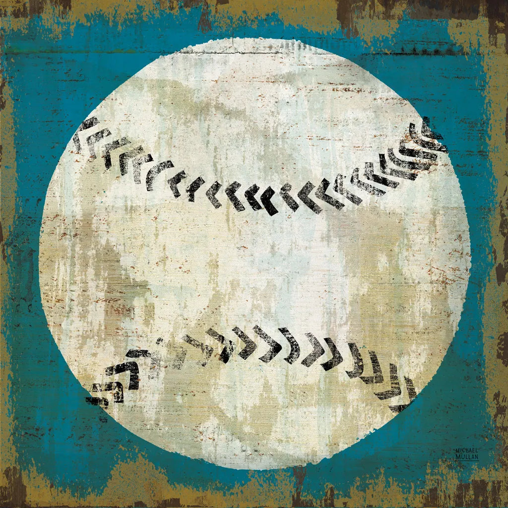 Ball I Blue No Words by Michael Mullan. SKU 75846a. Archival Giclee Fine art print for wall decor.