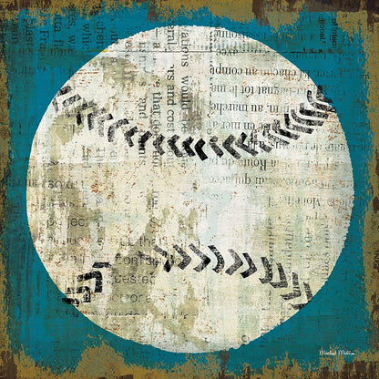 Ball I on Blue by Michael Mullan. SKU 23704a. Archival Giclee Fine art print for wall decor.