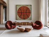 Ball II by Michael Mullan. Shown as extra-large giant wall art in a modern living room. Available as an archival giclee rolled canvas, fine art paper, or poster print. SKU 2690a.