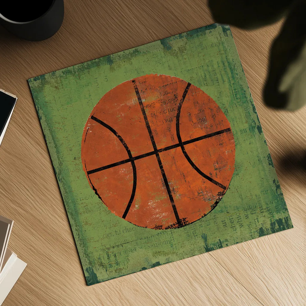 Ball II Green by Michael Mullan. Shown as a detailed flat fine art print, highlighting archival giclee quality. Available as an archival giclee rolled canvas, fine art paper, or poster print. SKU 63514a.