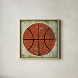 Ball II on Ivory by Michael Mullan. Shown in a natural wood glass frame for a timeless modern aesthetic. Available as an archival giclee rolled canvas, fine art paper, or poster print. SKU 23705a.