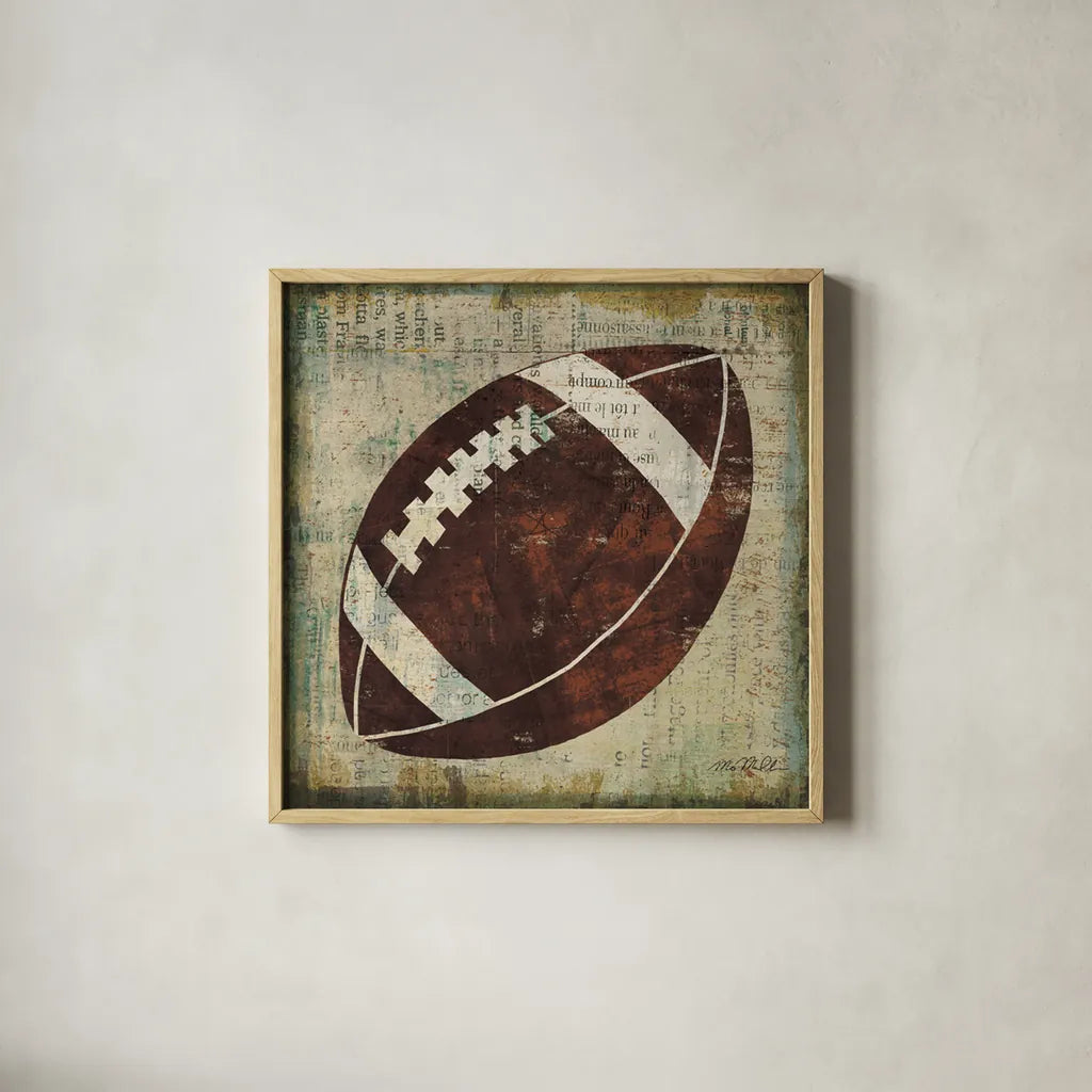 Ball III by Michael Mullan. Shown in a natural wood glass frame for a timeless modern aesthetic. Available as an archival giclee rolled canvas, fine art paper, or poster print. SKU 2691a.
