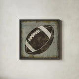 Ball III Gray No Words by Michael Mullan. Shown in a sleek black glass frame for a contemporary gallery look. Available as an archival giclee rolled canvas, fine art paper, or poster print. SKU 75847a.