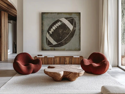 Ball III Gray No Words by Michael Mullan. Shown as extra-large giant wall art in a modern living room. Available as an archival giclee rolled canvas, fine art paper, or poster print. SKU 75847a.