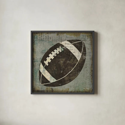 Ball III on Gray by Michael Mullan. Shown in a sleek black glass frame for a contemporary gallery look. Available as an archival giclee rolled canvas, fine art paper, or poster print. SKU 23706a.
