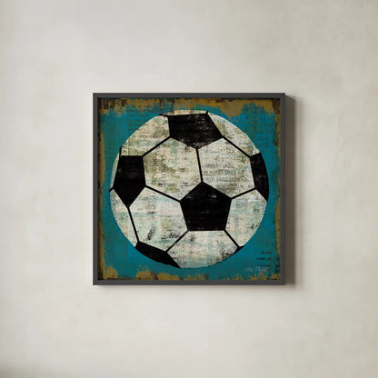 Ball IV by Michael Mullan. Shown in a sleek black glass frame for a contemporary gallery look. Available as an archival giclee rolled canvas, fine art paper, or poster print. SKU 2692a.