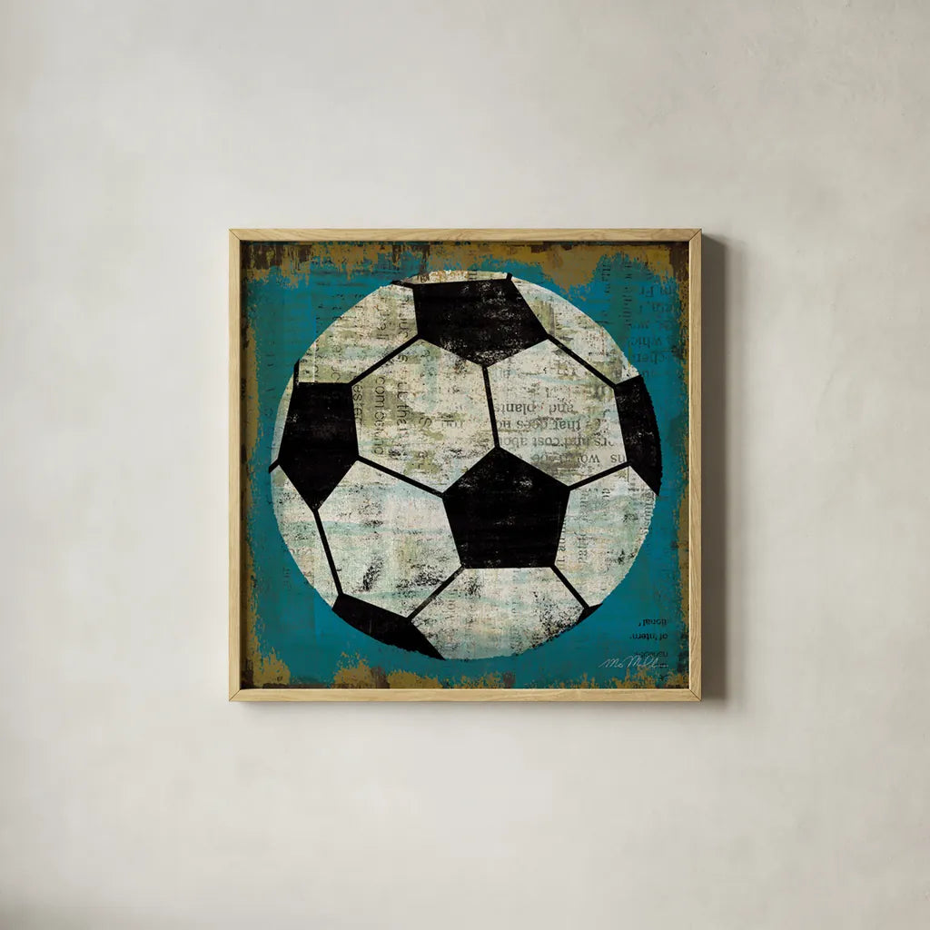 Ball IV by Michael Mullan. Shown in a natural wood glass frame for a timeless modern aesthetic. Available as an archival giclee rolled canvas, fine art paper, or poster print. SKU 2692a.