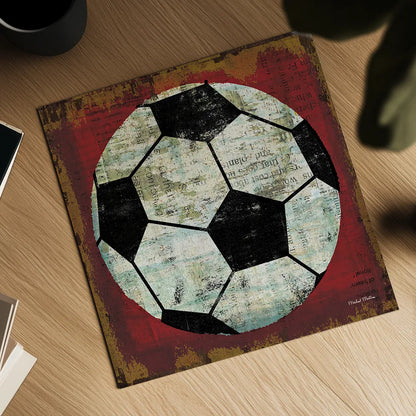 Ball IV on Red by Michael Mullan. Shown as a detailed flat fine art print, highlighting archival giclee quality. Available as an archival giclee rolled canvas, fine art paper, or poster print. SKU 23707a.