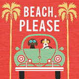 Beach Bums Beetle I square by Michael Mullan. SKU 23293a. Archival Giclee Fine art print for wall decor.