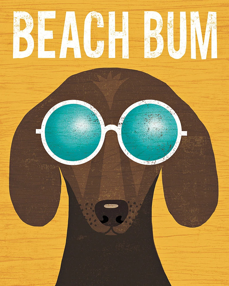 Beach Bums Dachshund I Bum by Michael Mullan